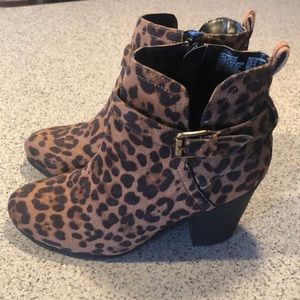 Time and Tru leopard print ankle boots